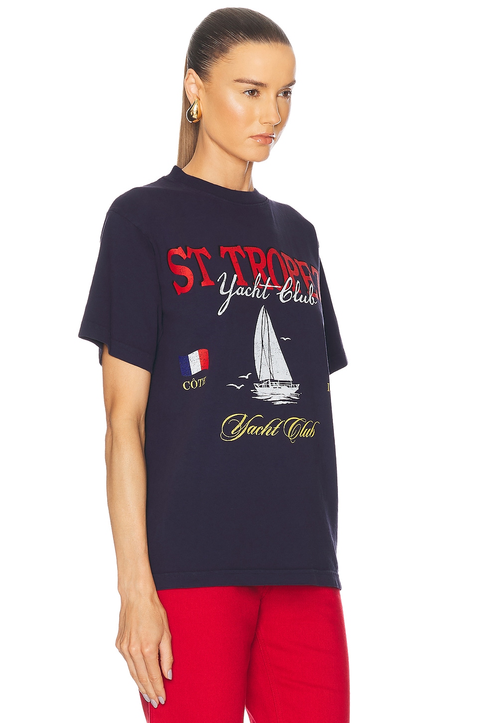 Shop Sixthreeseven St. Tropez Yacht Heavyweight Tee In Peacoat