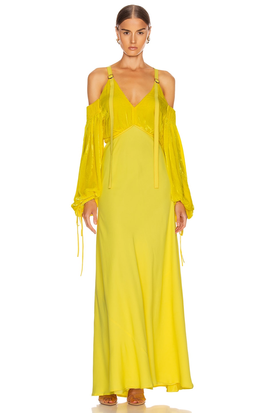 Image 1 of Sies Marjan Carter Fluid Corduroy Dress in Yellow