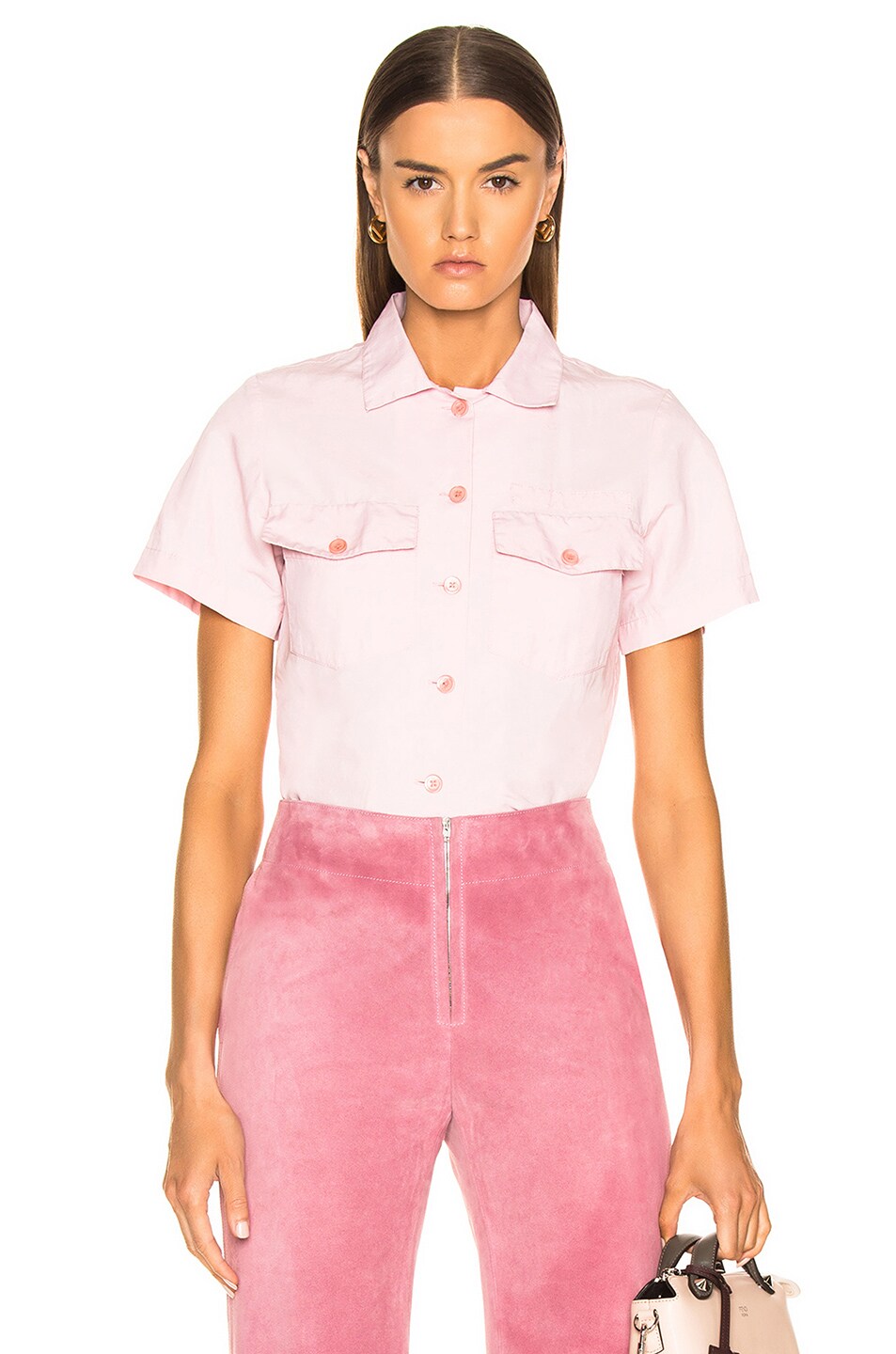 Image 1 of Sies Marjan Nico Pocket Button Shirt in Soft Pink