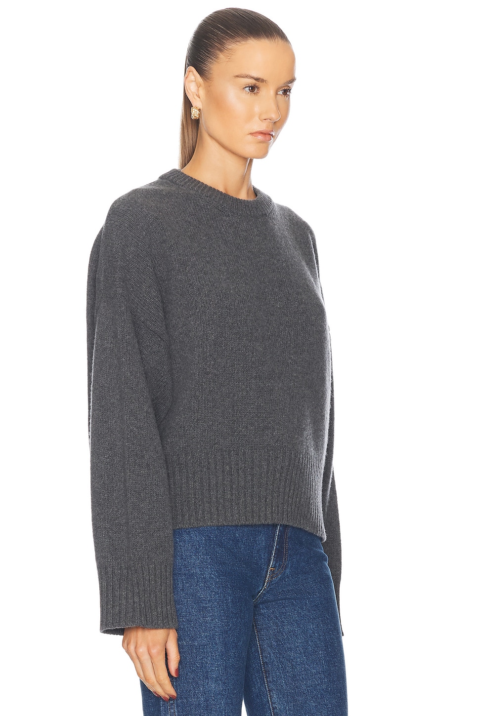 Shop Skall Studio Campa Crewneck Sweater In Graphite Melange