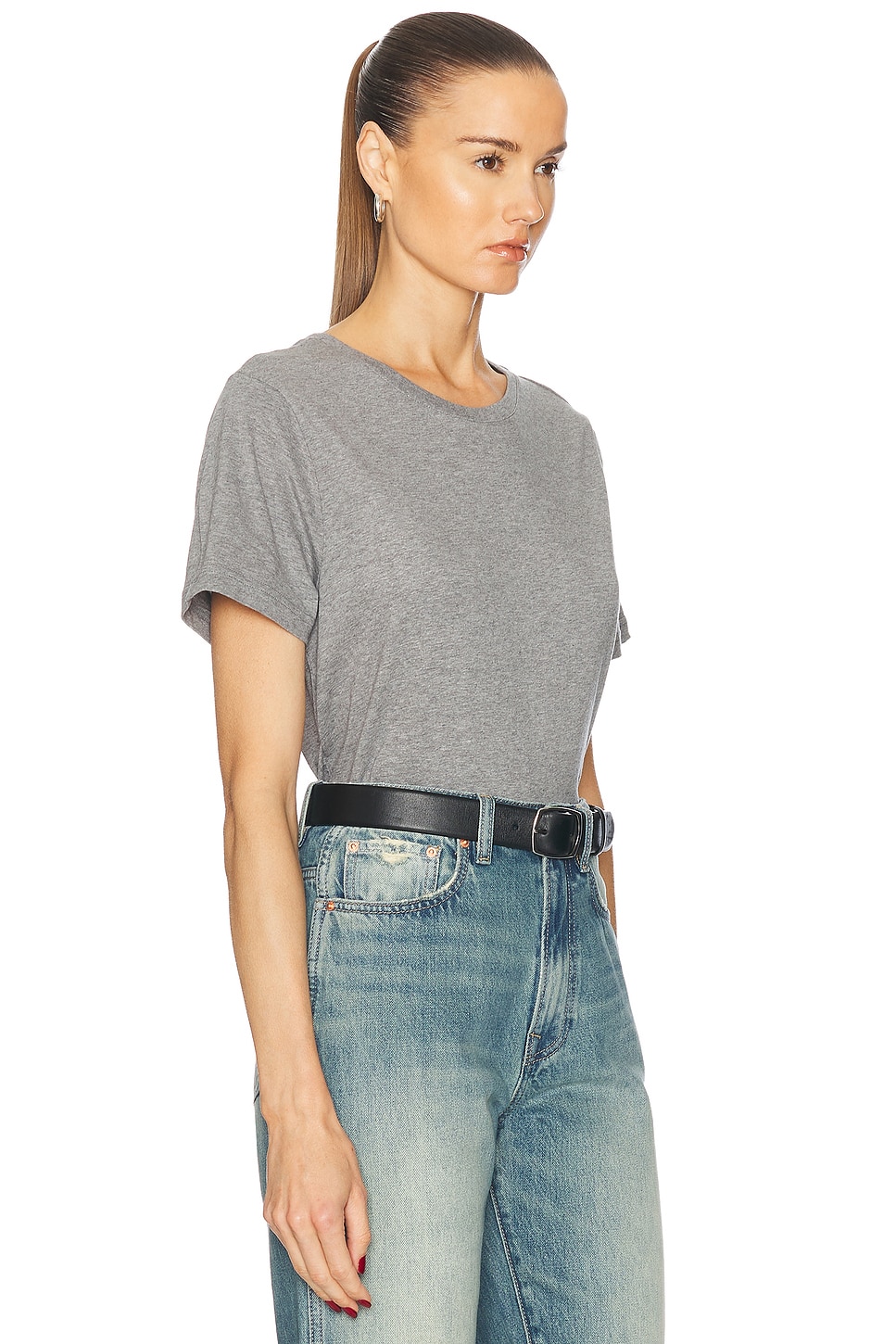 Shop Skall Studio Andy Tee Top In Mid Grey Melange