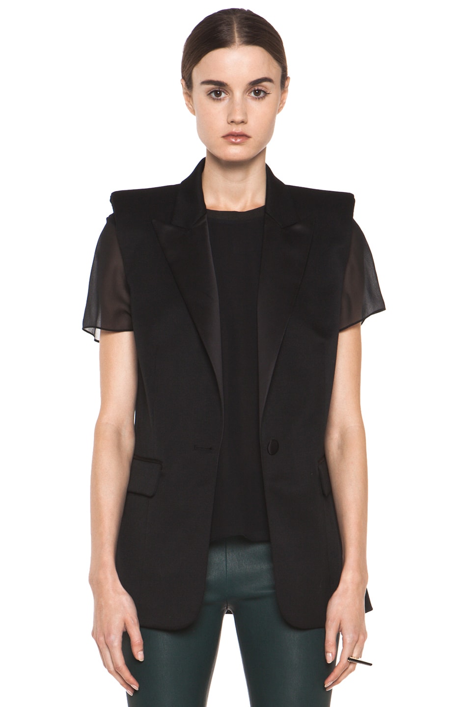 Image 1 of Skaist Taylor Wool Tailored Vest in Black