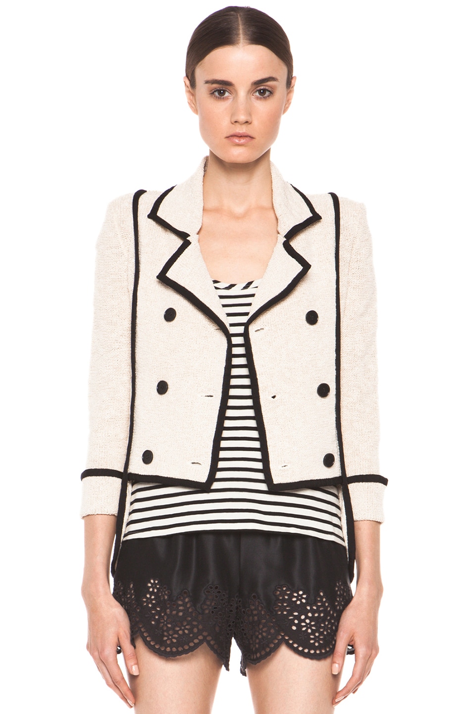 Image 1 of Skaist Taylor Boucle Jacket in Cream
