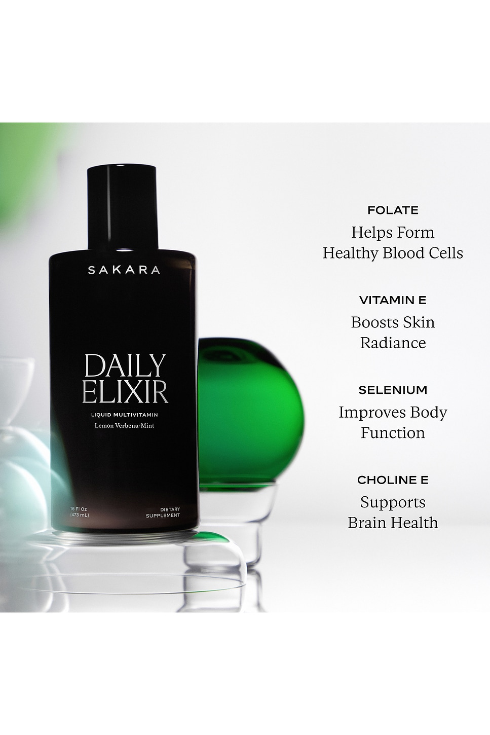 Sakara Daily Elixir Liquid Multivitamin In Black