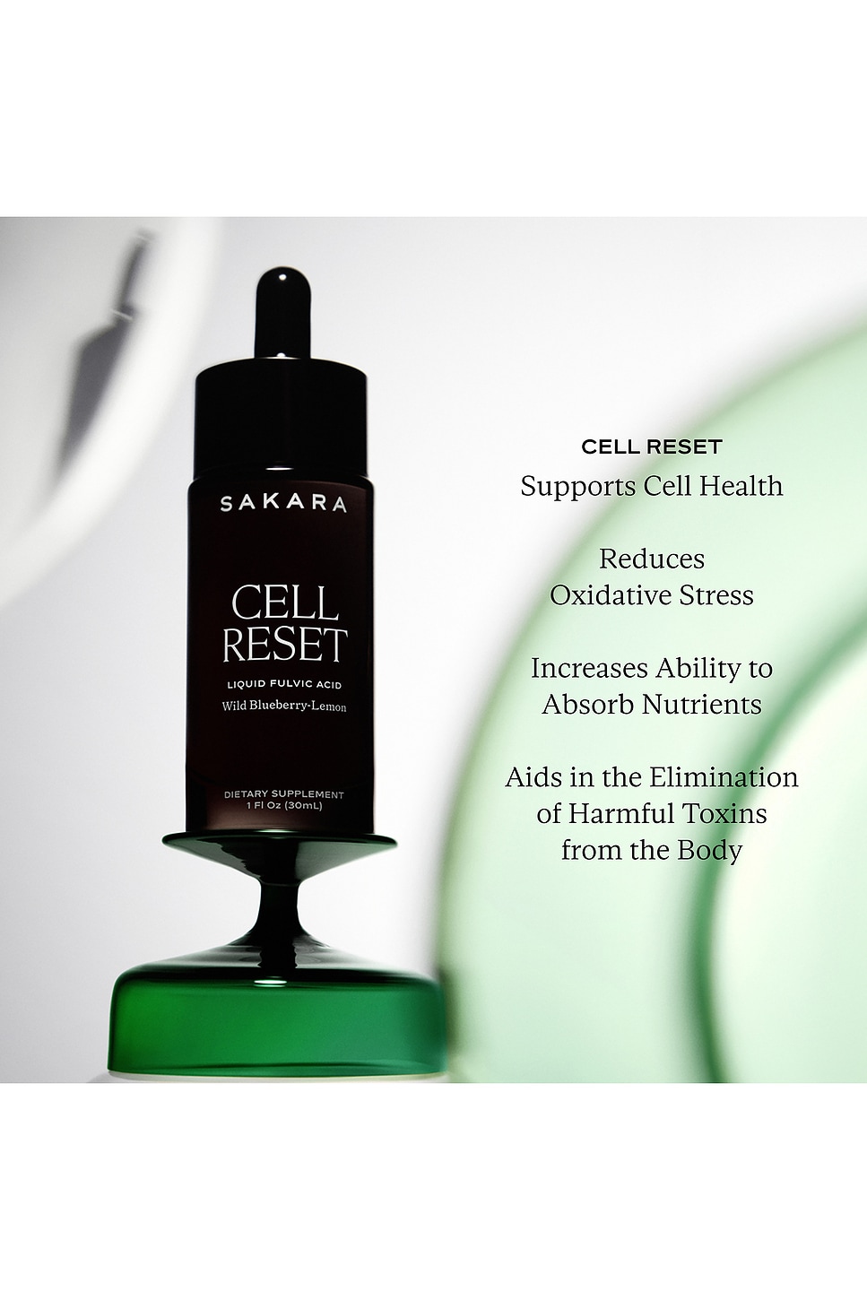Sakara Cell Reset Liquid Fulvic Acid In Black