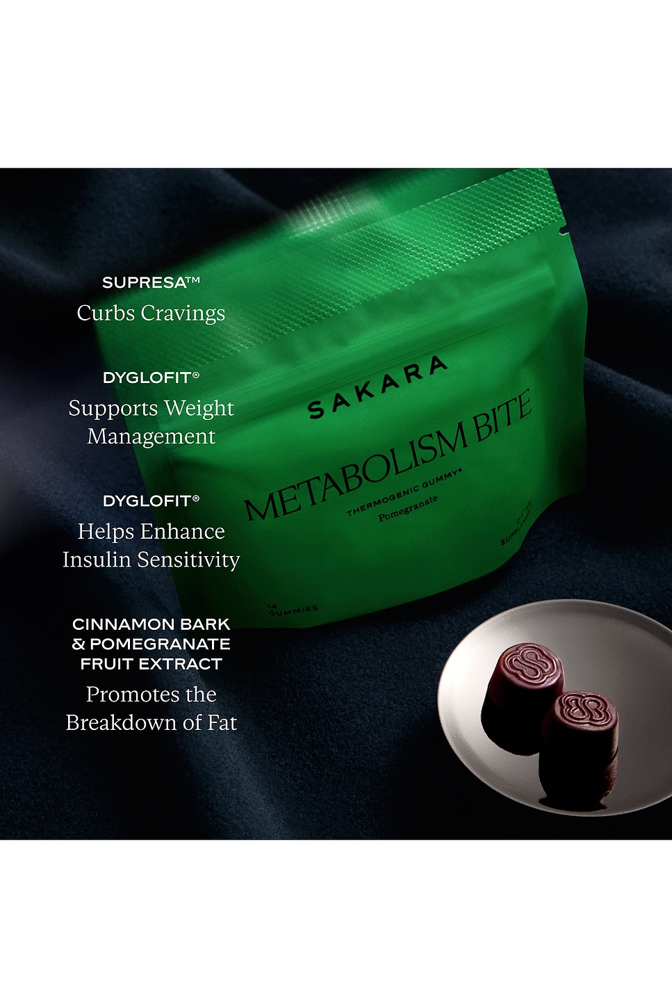 Sakara Metabolism Bite Thermogenic Gummy In Green