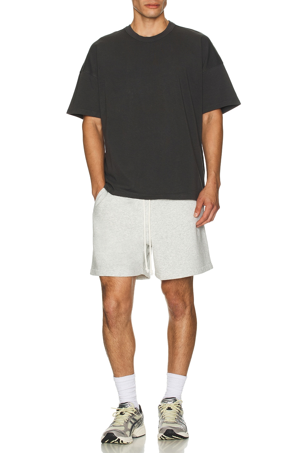 Image 1 of SKIMS Fleece Short in Light Heather Grey