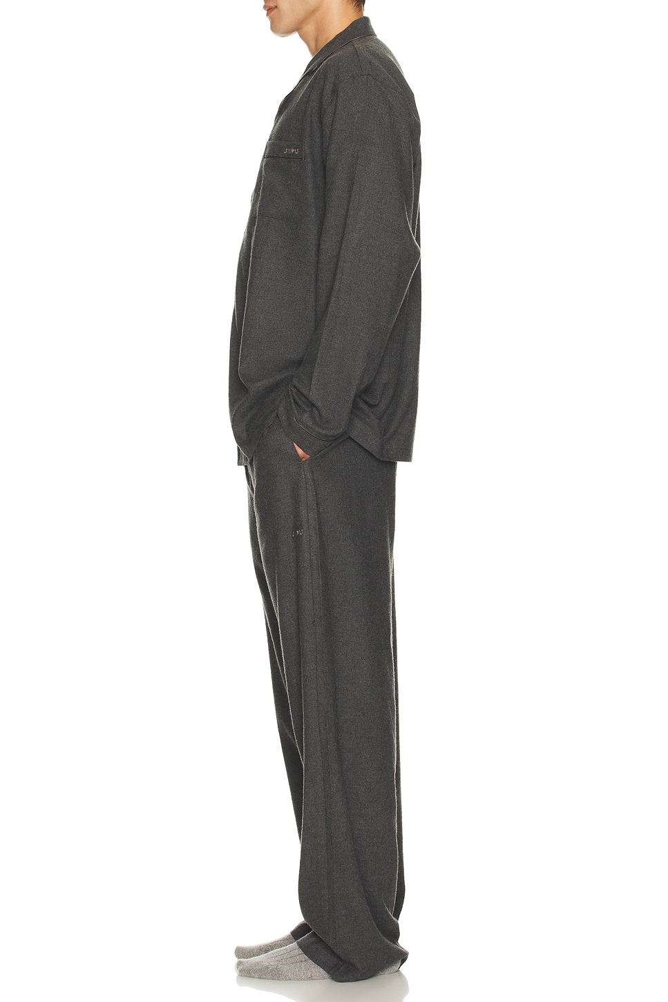 Skims Flannel Pajama Set In Black