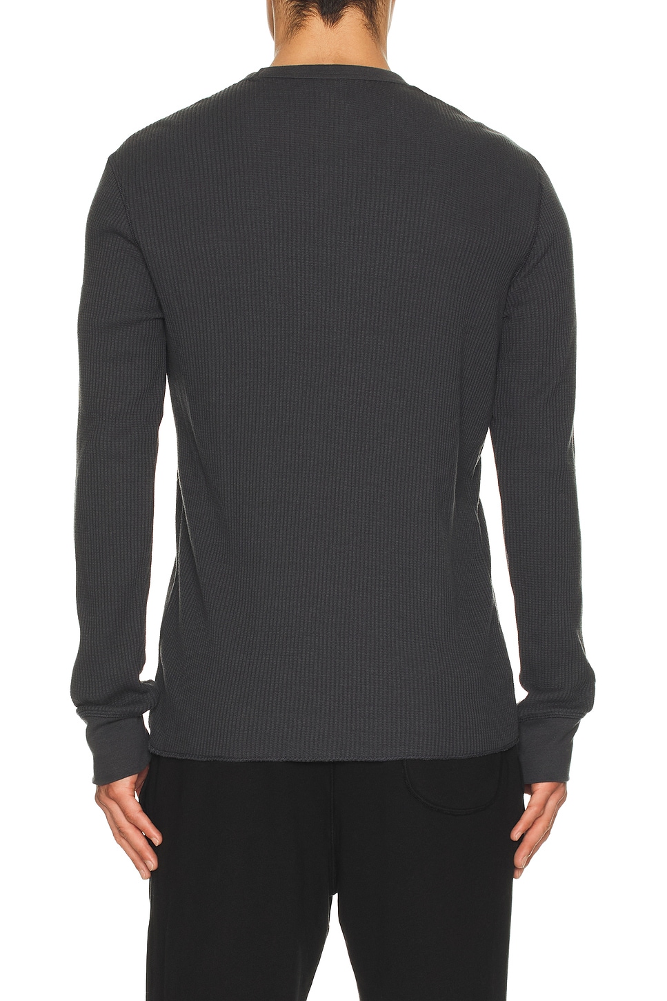 Skims Waffle Long Sleeve Top In Gray