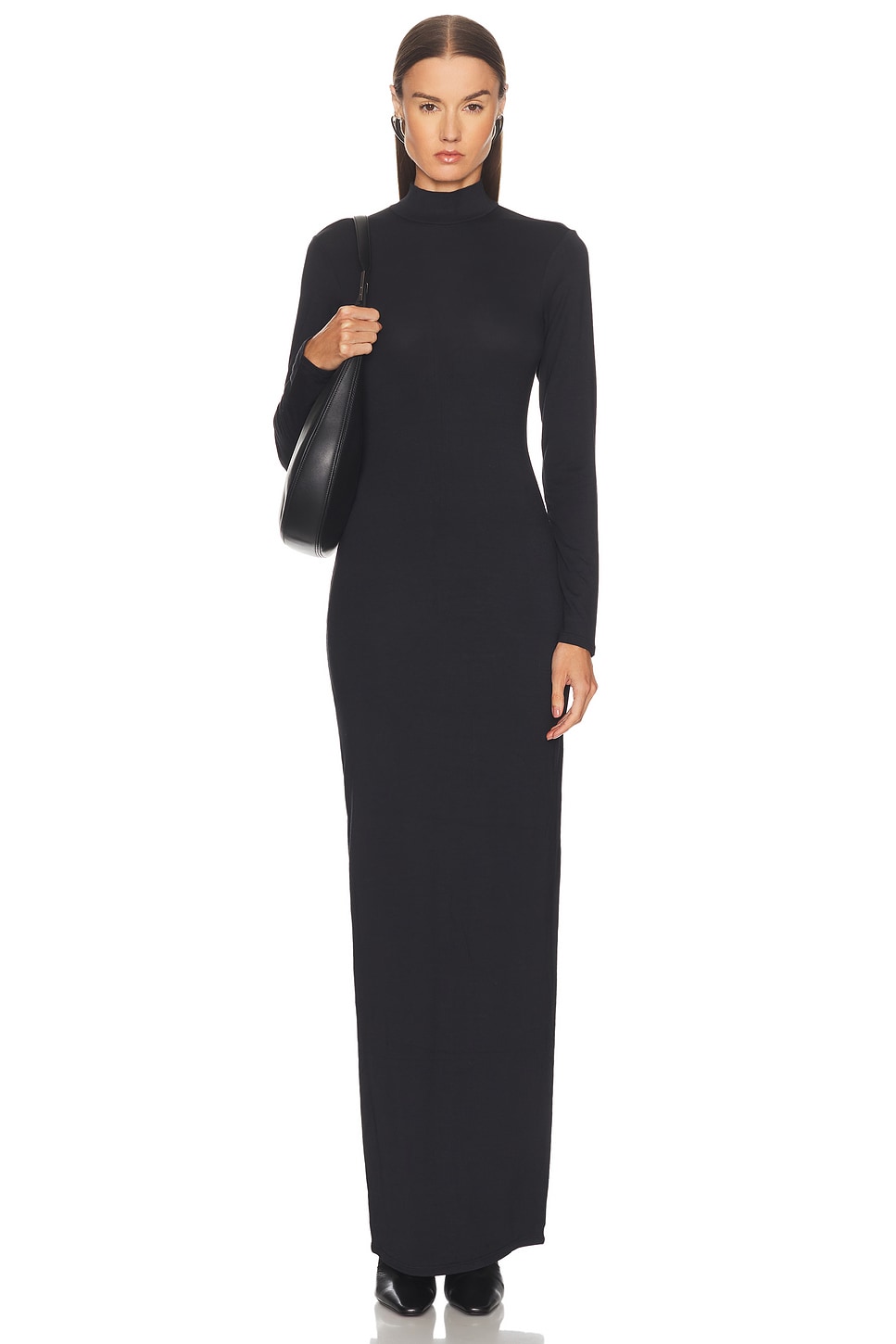 Skims Smooth Layers Turtleneck Dress In Black