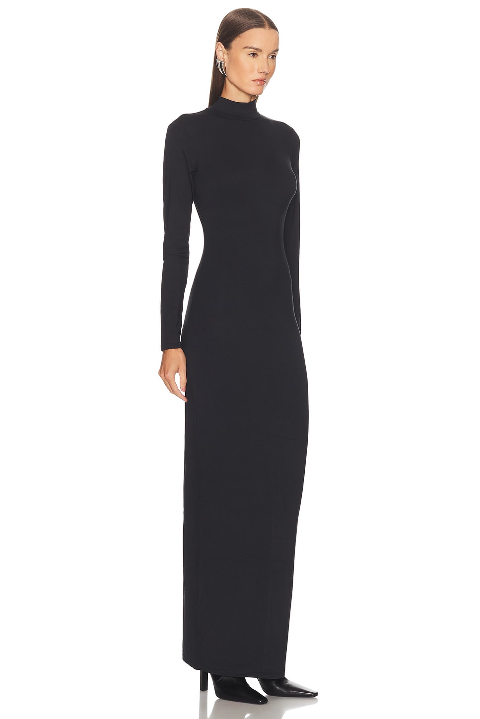 Skims Smooth Layers Turtleneck Dress In Black