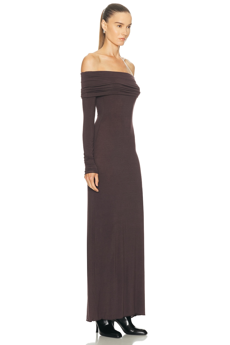 skims knit off the shoulder dress Skims Soft Lounge Off the Shoulder Dress