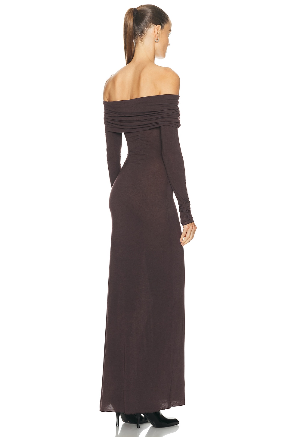 Skims - Sheer Modal Off Shoulder Long Dress | Plush