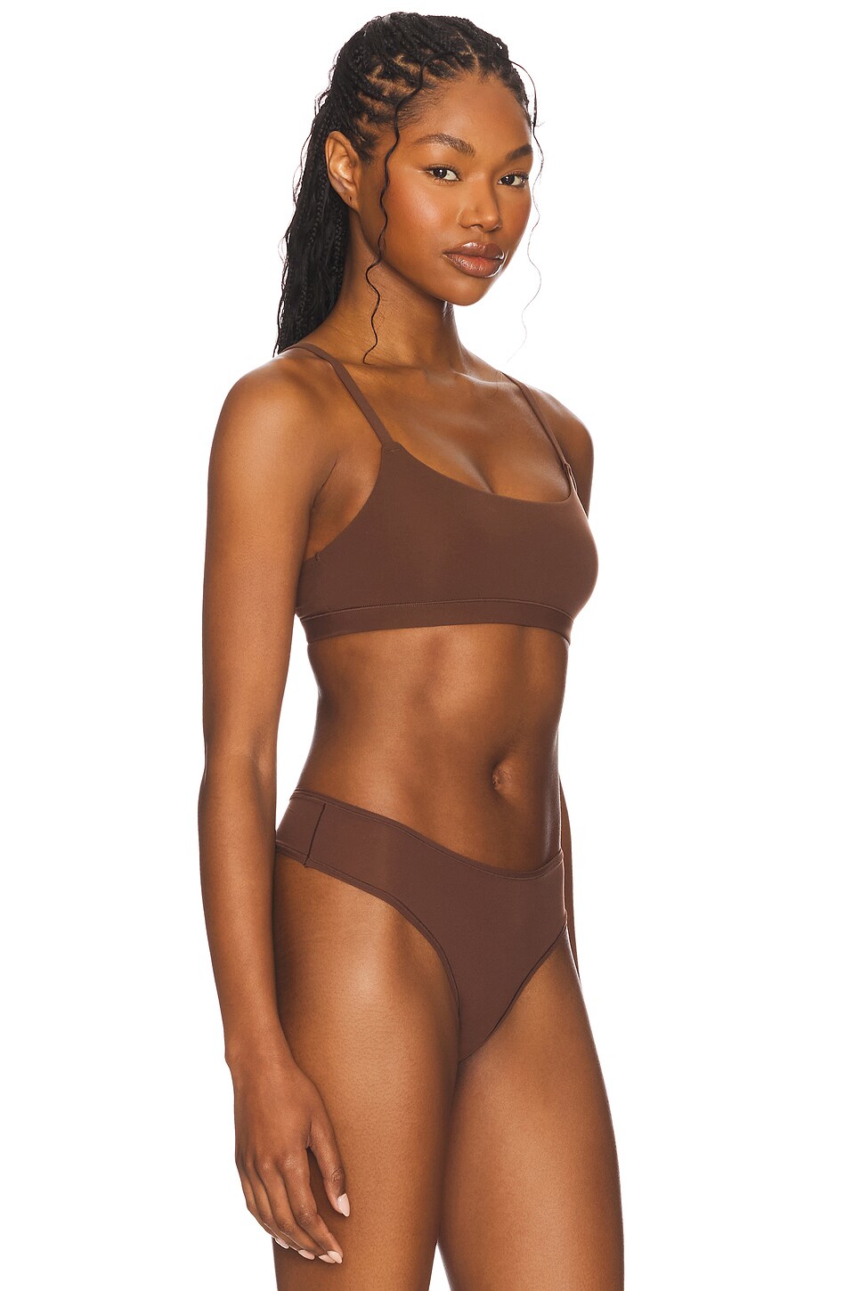 Skims Fits Everybody Scoop Bralette In Brown