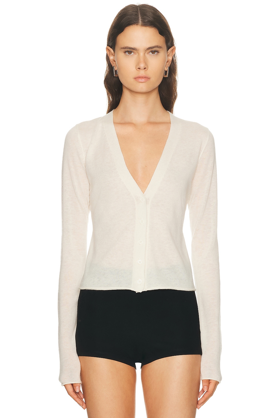Image 1 of SKIMS Sheer Cashmere Cardigan in Egret