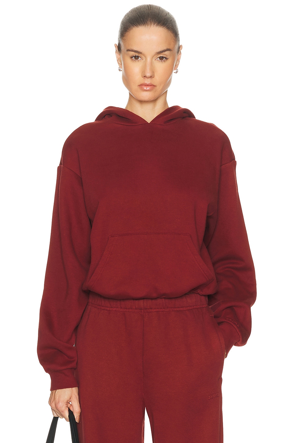 Image 1 of SKIMS Cotton Fleece Classic Hoodie in Merlot