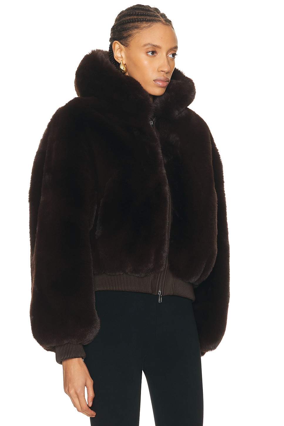 Skims - Ski Faux Fur Shrunken Zip Up Jacket | Plush