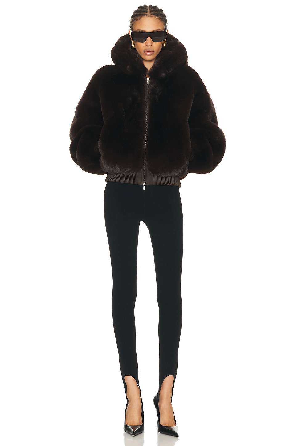 Skims - Ski Faux Fur Shrunken Zip Up Jacket | Plush