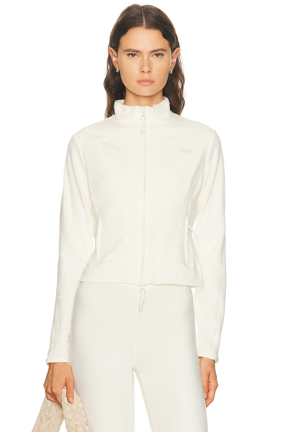 Image 1 of SKIMS Ski Lounge Fleece Fitted Jacket in Ecru