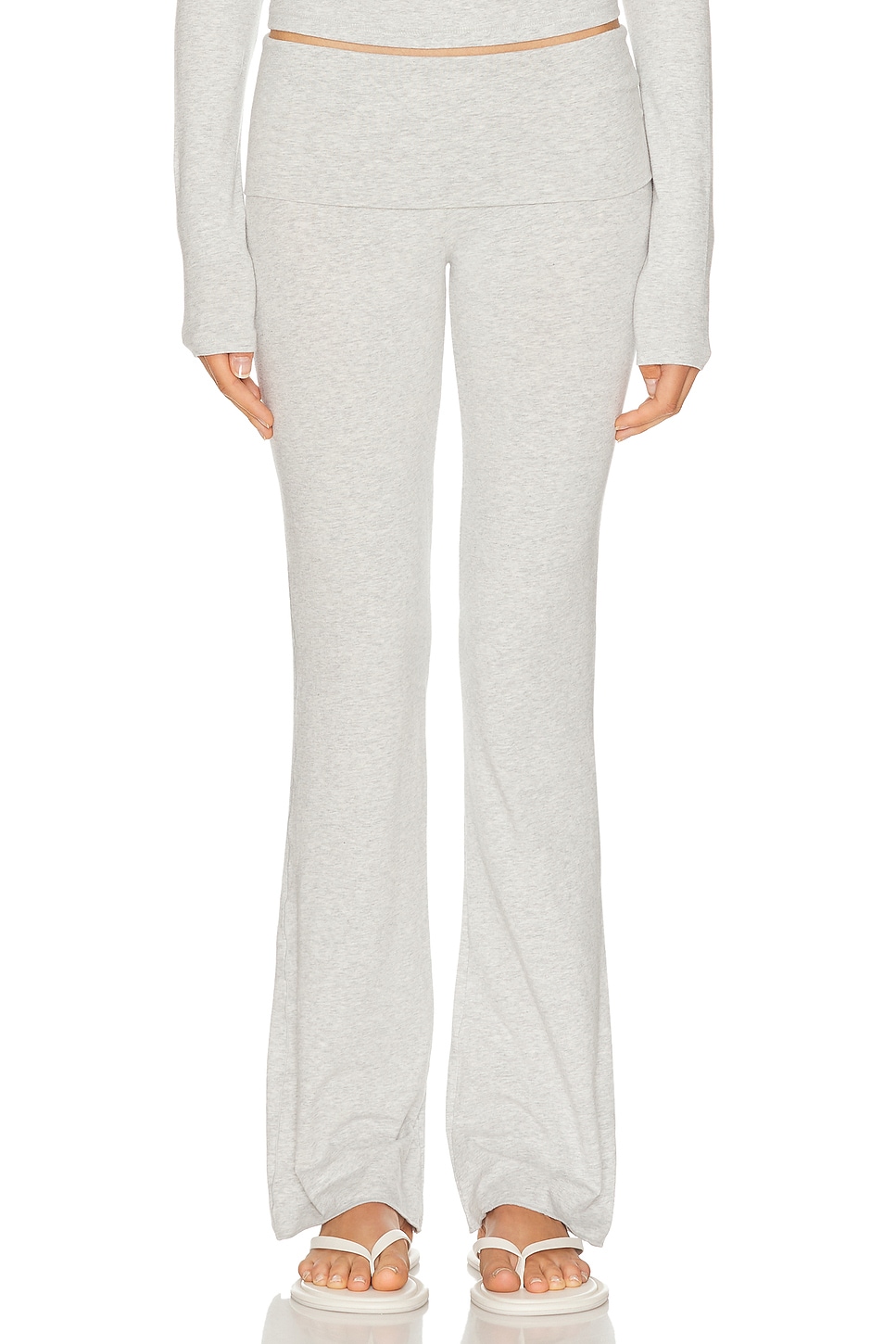 Image 1 of SKIMS Cotton Jersey Foldover Pant in Light Heather Grey