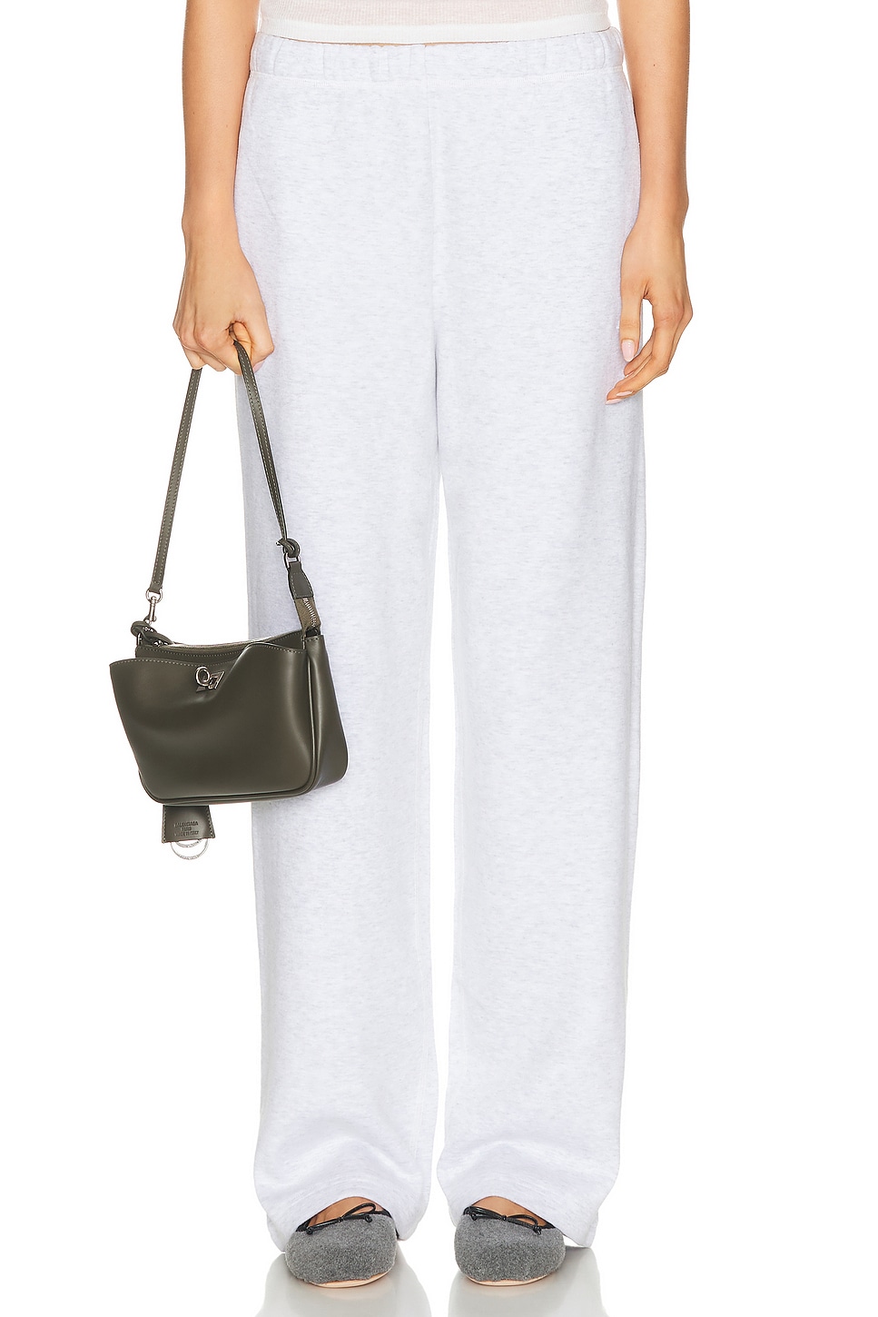 Image 1 of SKIMS Cotton Fleece Classic Straight Leg Pant in Light Heather Grey