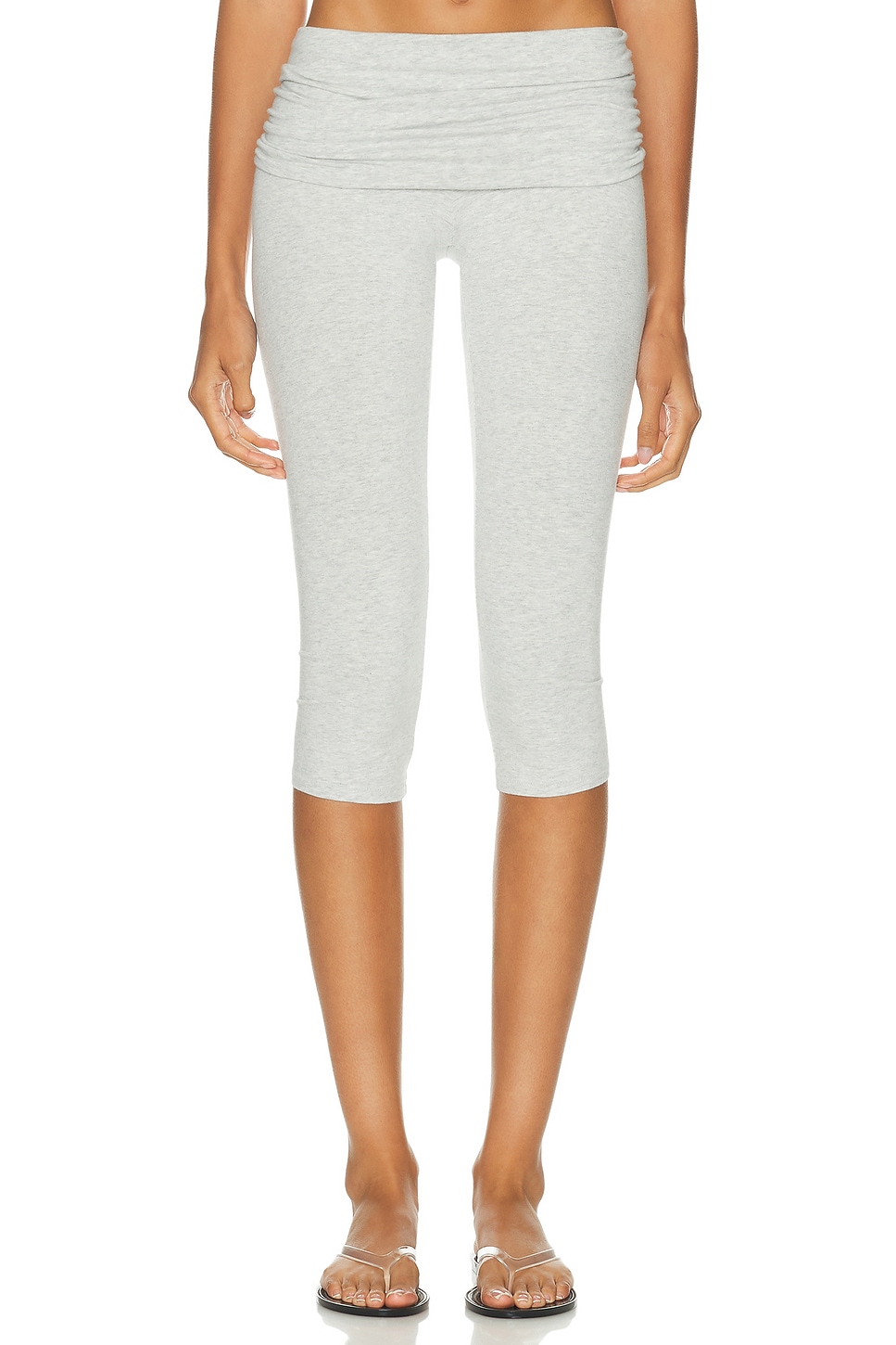 Image 1 of SKIMS Cotton Jersey Foldover Capri Pant in Light Heather Grey