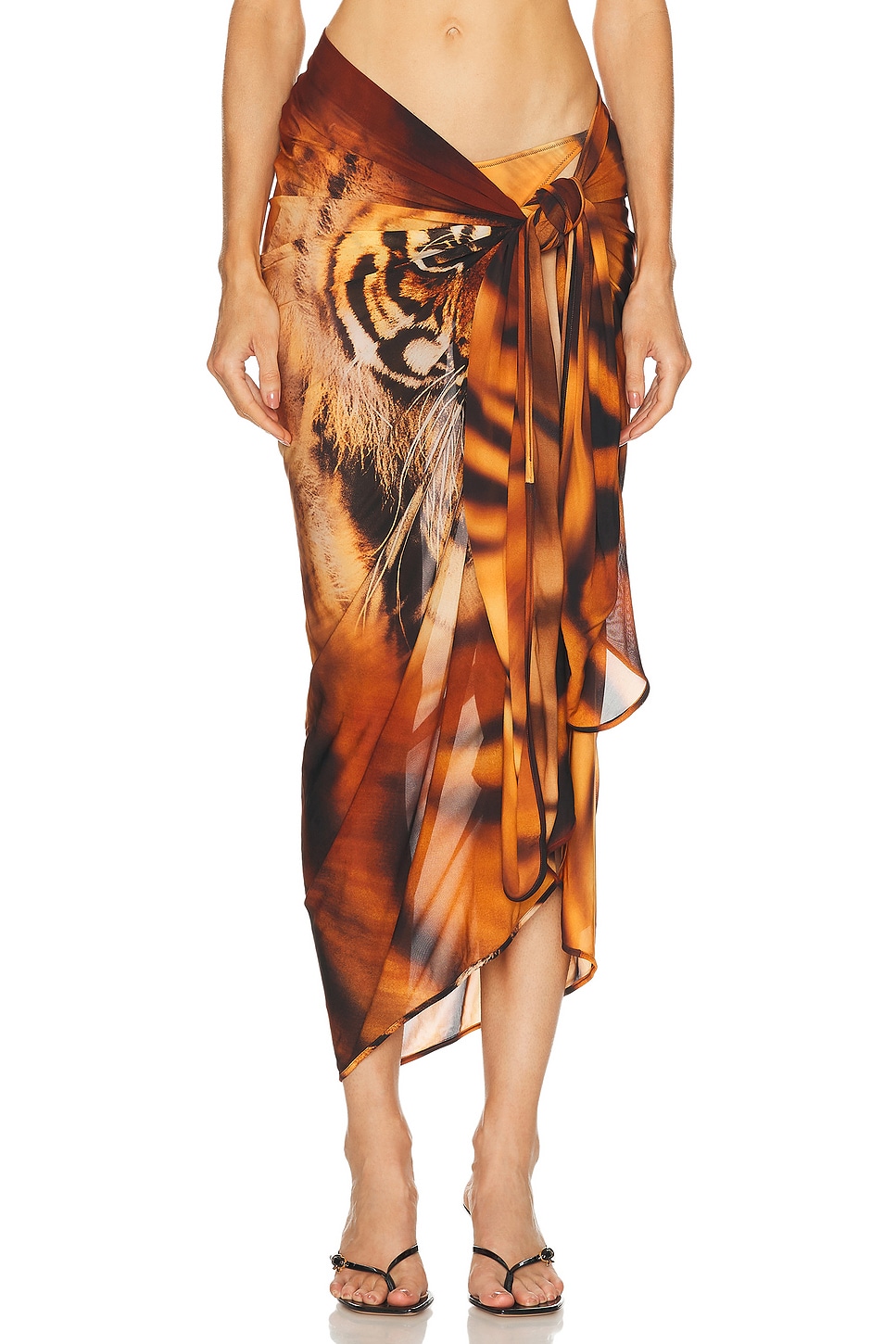 Image 1 of SKIMS X Cavalli Pareo in Tiger Face Print