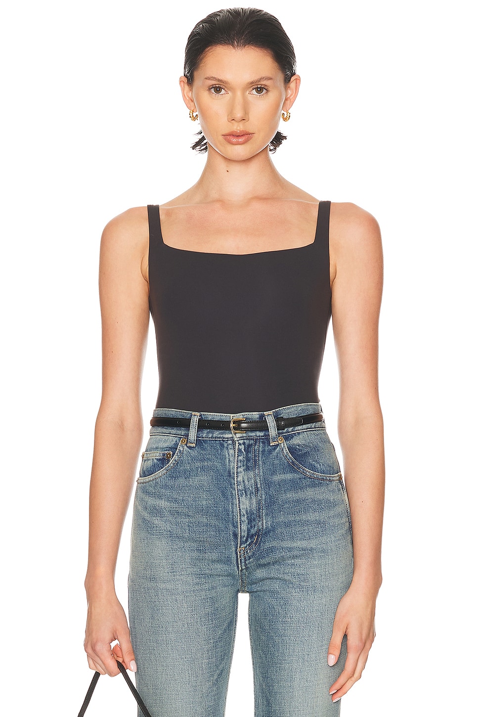 Image 1 of SKIMS Fits Everybody Square Neck Bodysuit in Onyx