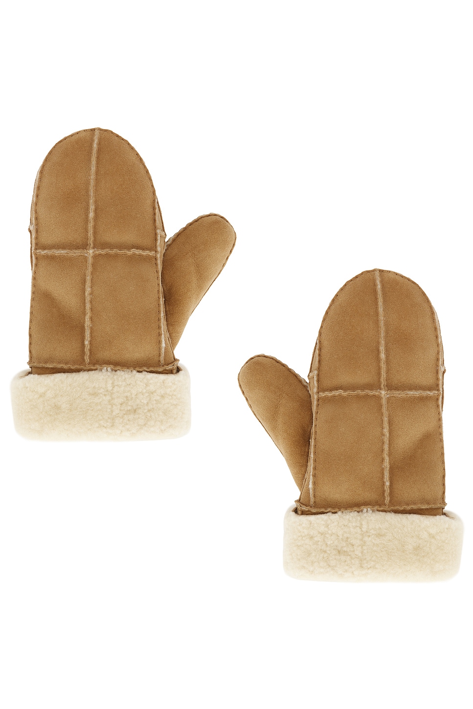 Saint Laurent Shearling Mittens In Nude
