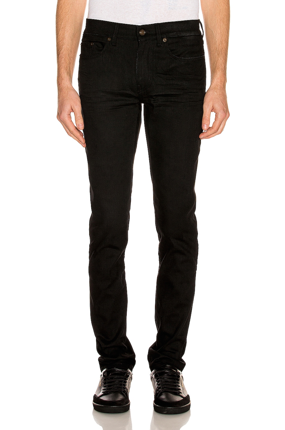 Image 1 of Saint Laurent Skinny Jeans in Used Black