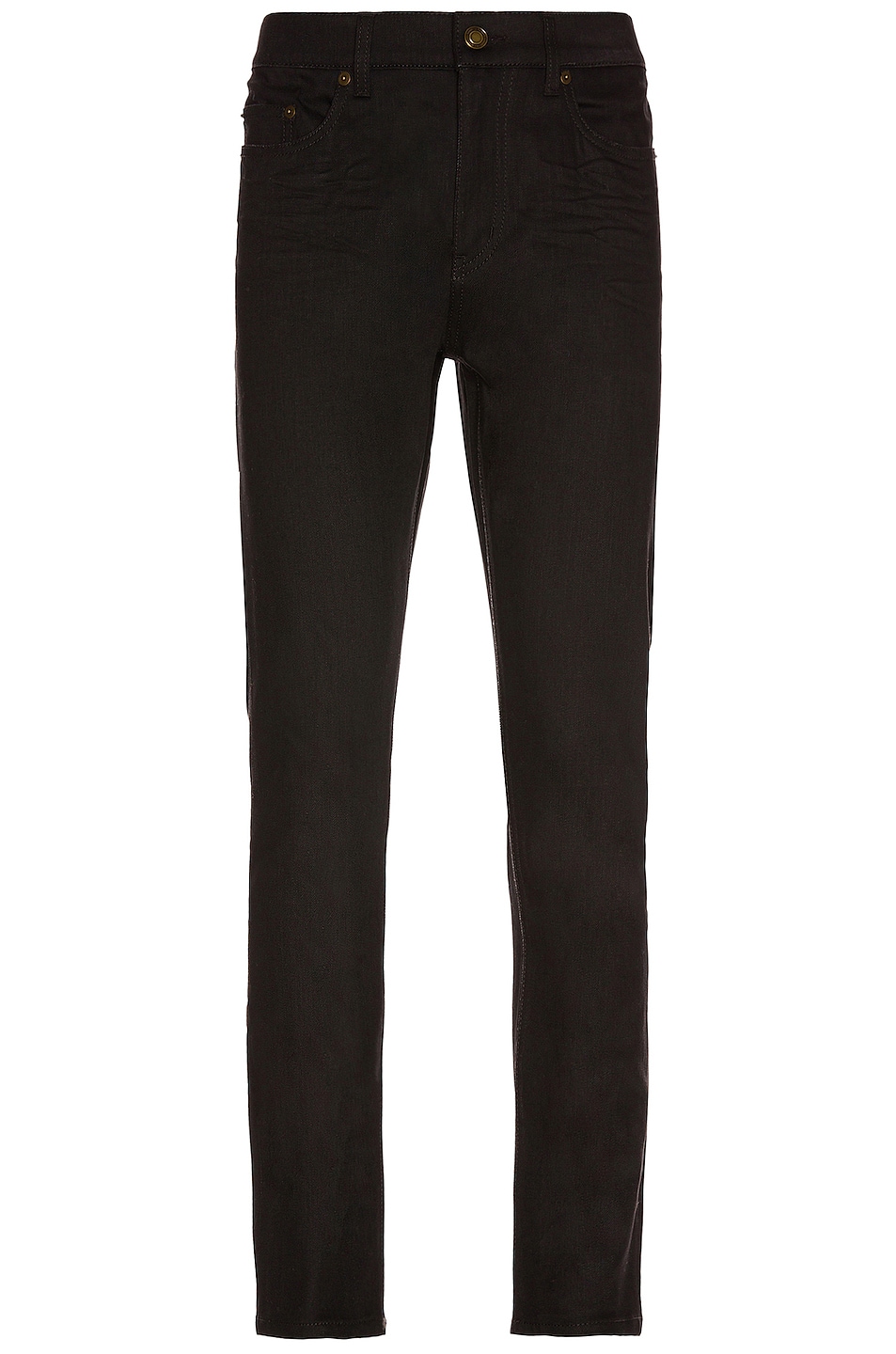 Image 1 of Saint Laurent Skinny 5 Pockets Medium Waist Cropped Jean in Used Black