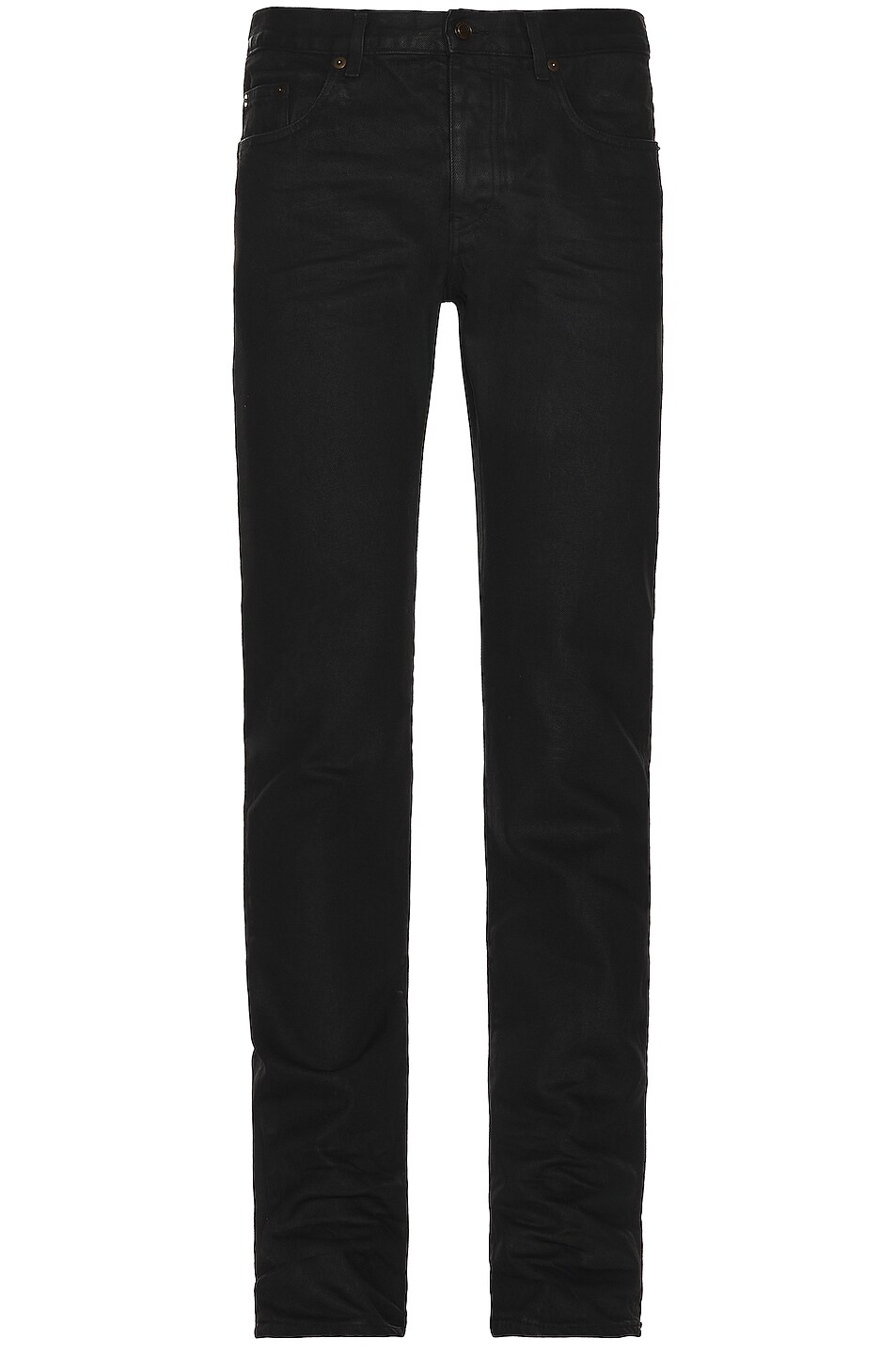 Image 1 of Saint Laurent Slim Fit Comfort Denim in Coated Black