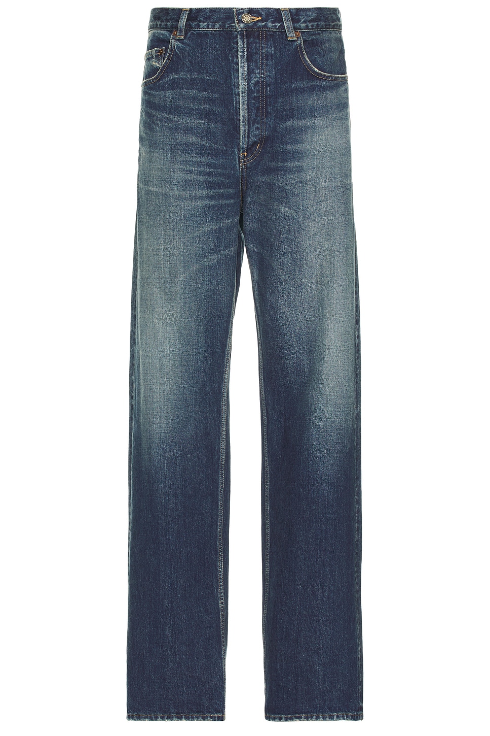 Image 1 of Saint Laurent High Rise Wide Leg Jean in Vintage Blue