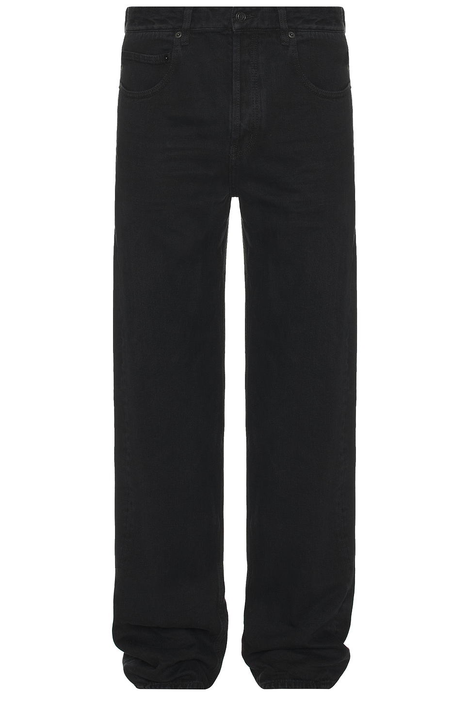 Image 1 of Saint Laurent Mid Straight Baggy Jean in Plain Carbon Black