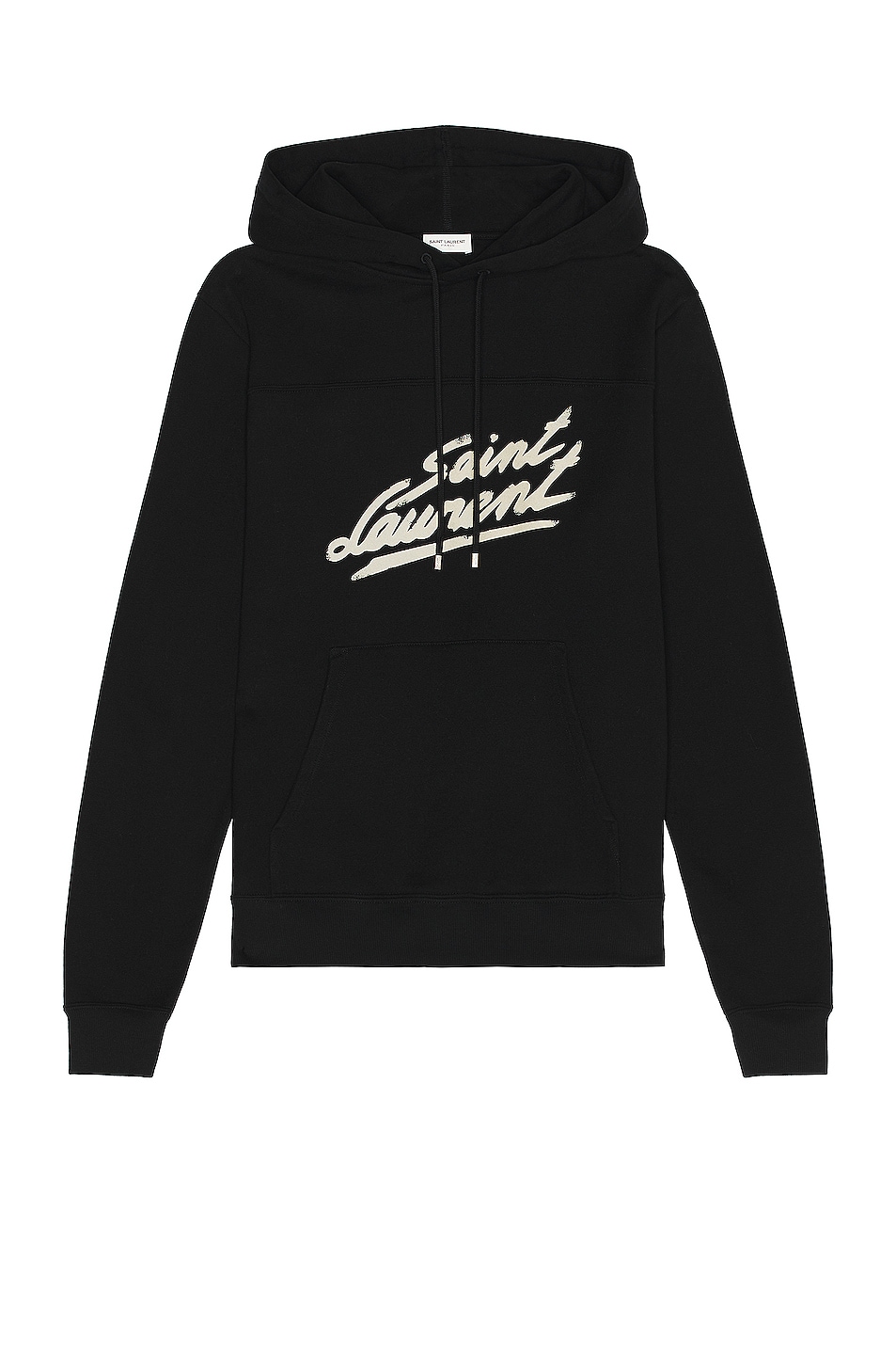 Saint Laurent Classique Hoodie in Noir & Naturel | FWRD