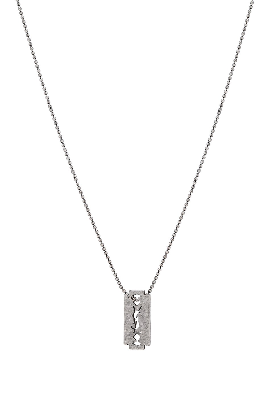 Image 1 of Saint Laurent Monogram Necklace in Silver