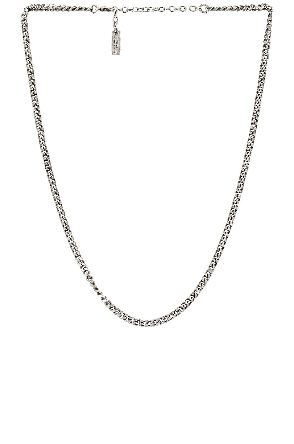 Image 1 of Saint Laurent Small Curb Chain Necklace in Oxidized Silver
