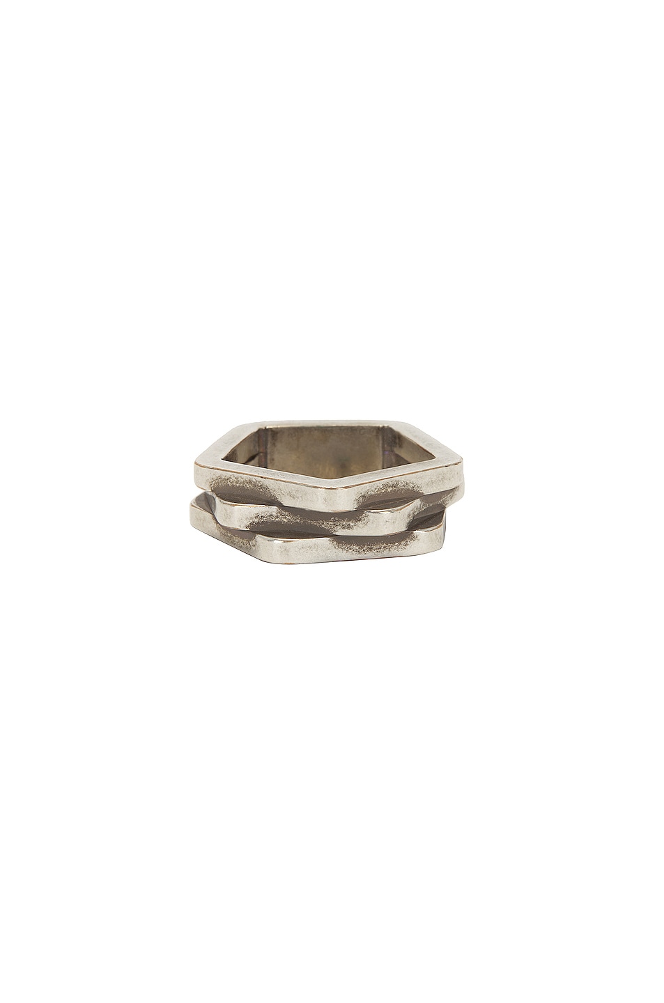Image 1 of Saint Laurent 3 Row Ring in Oxidized Silver