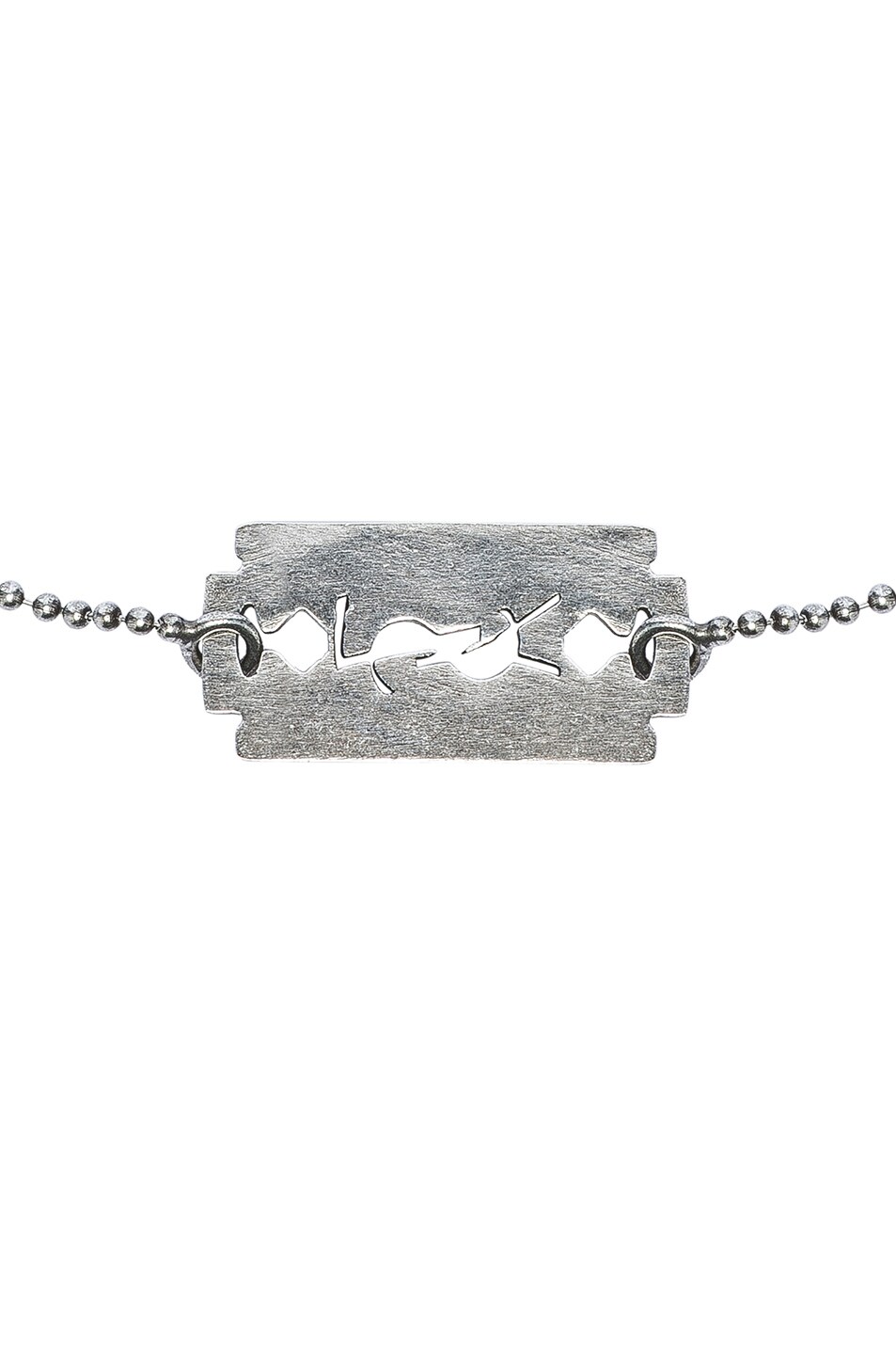 SAINT LAURENT Razor Blade Bracelet In Oxidized SilverToned Crocodile