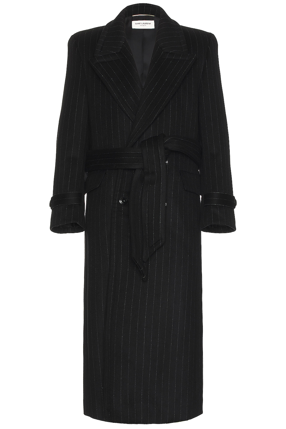 Image 1 of Saint Laurent Manteau Crante Coat in Noir