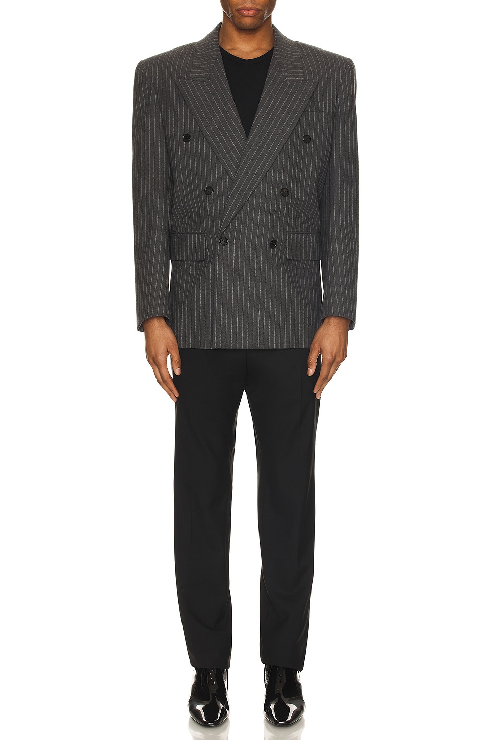 Image 1 of Saint Laurent Veste Sue Base in Anthracite Chine Cra