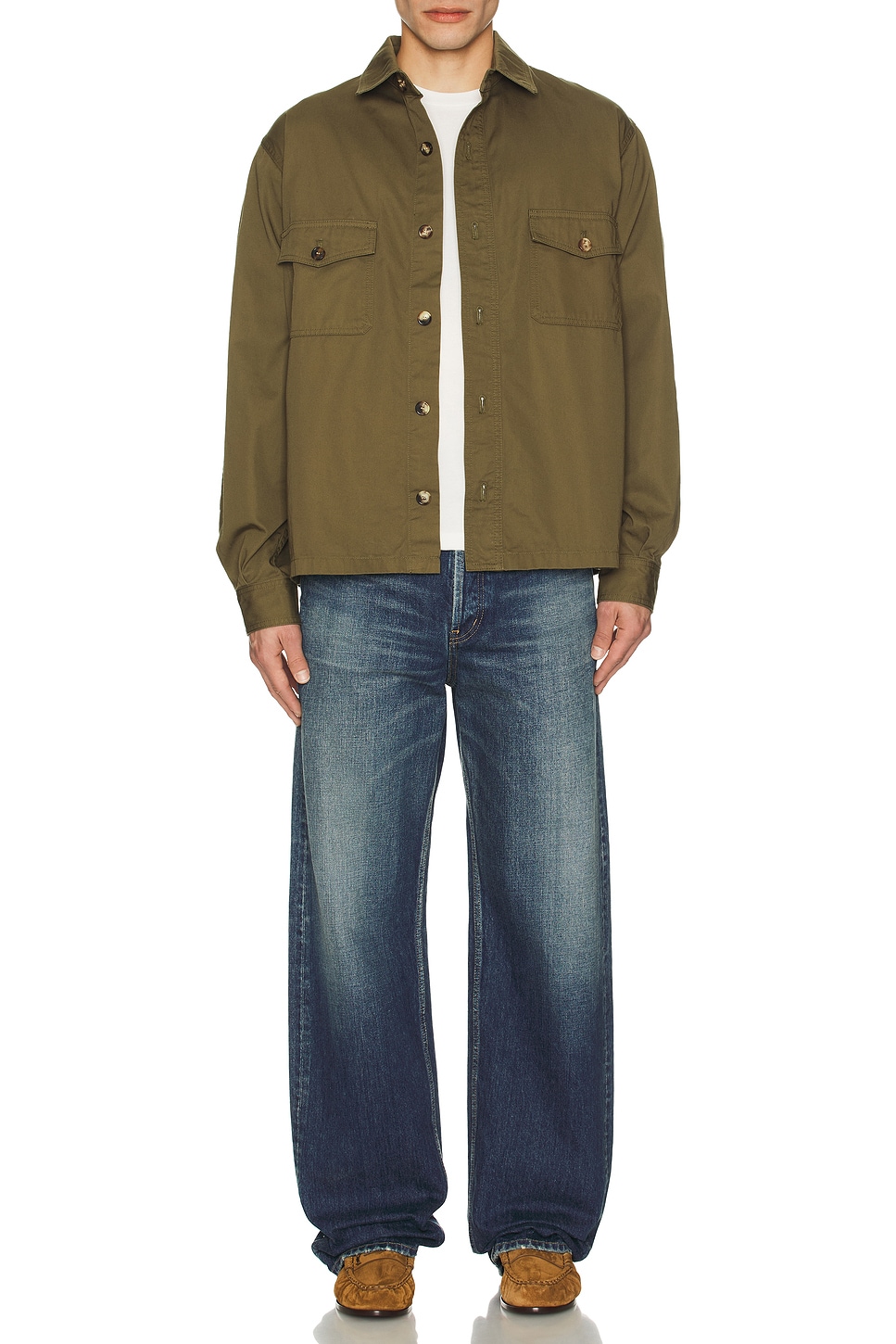 Image 1 of Saint Laurent Yves Overshirt in Authentic Kaki
