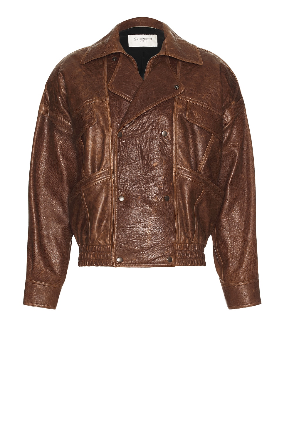 Image 1 of Saint Laurent Leather Jacket in Marron Terracotta