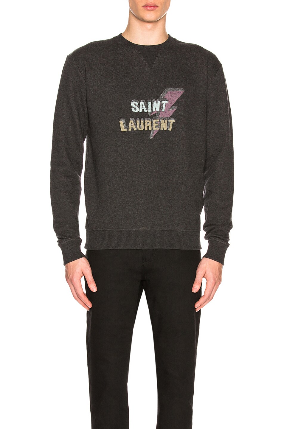Image 1 of Saint Laurent Lightening Sweatshirt in Black