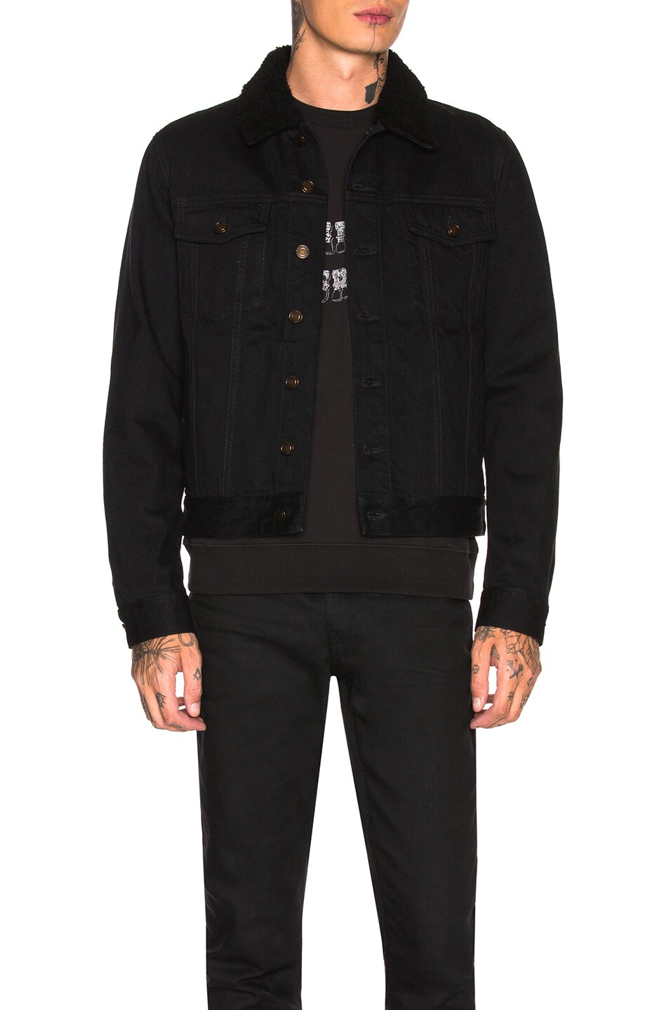 Image 1 of Saint Laurent Classic Denim Jacket in Worn Black