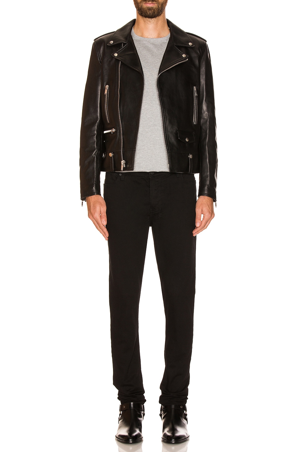 Image 1 of Saint Laurent Classic Motorcycle Jacket in Black