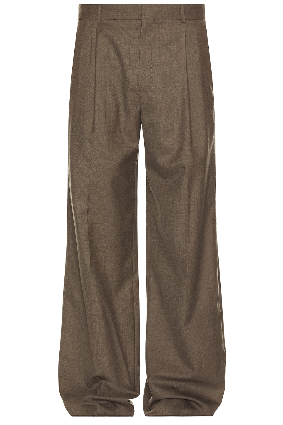 Shop Saint Laurent Pantalone Taille Haut Pant In Taupe Chine