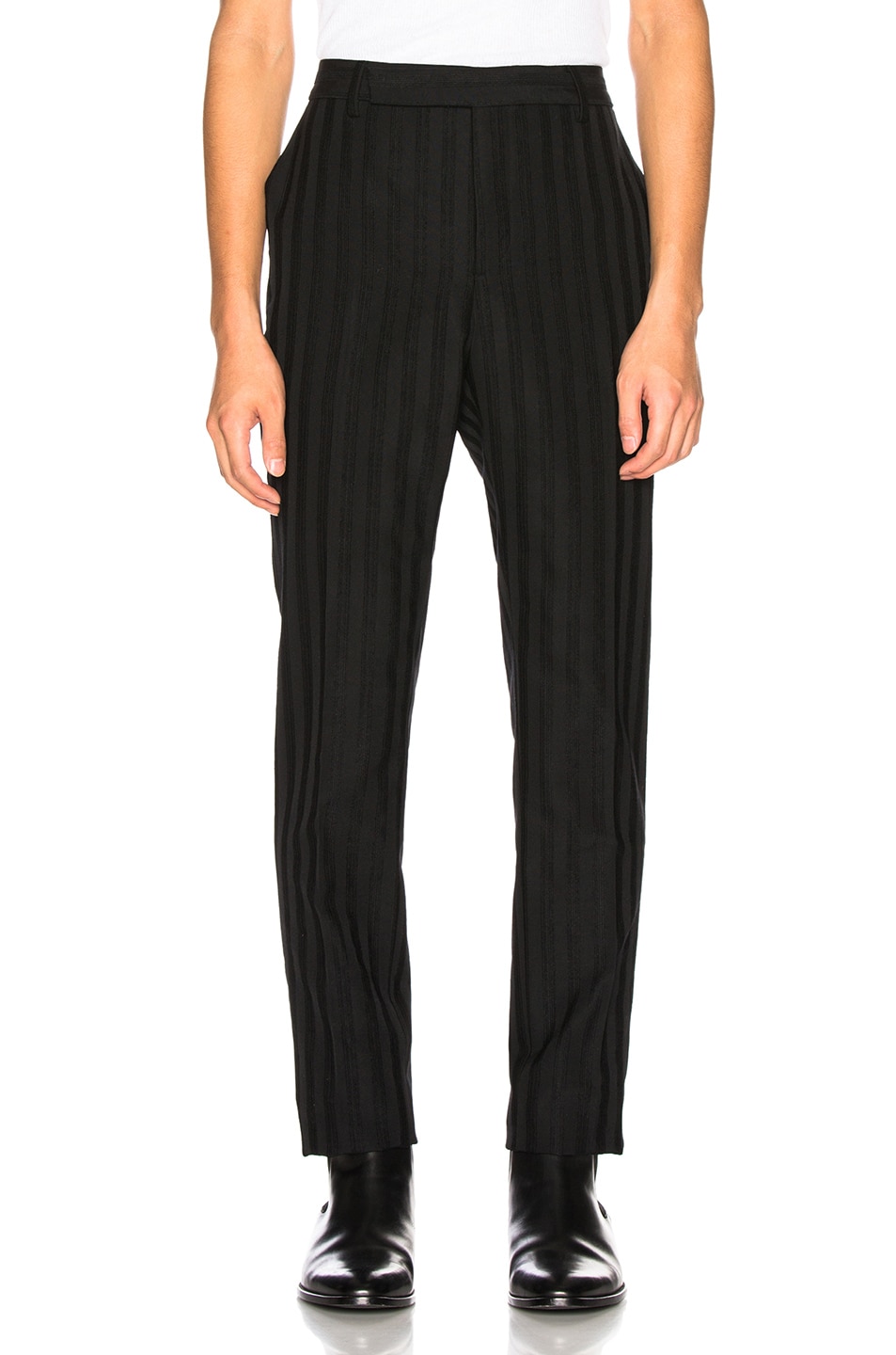 Image 1 of Saint Laurent Striped Trouser in Black