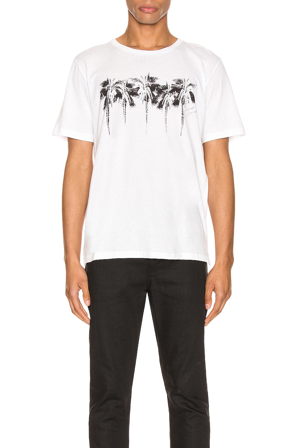 Image 1 of Saint Laurent Graphic Tee in Natural & Black