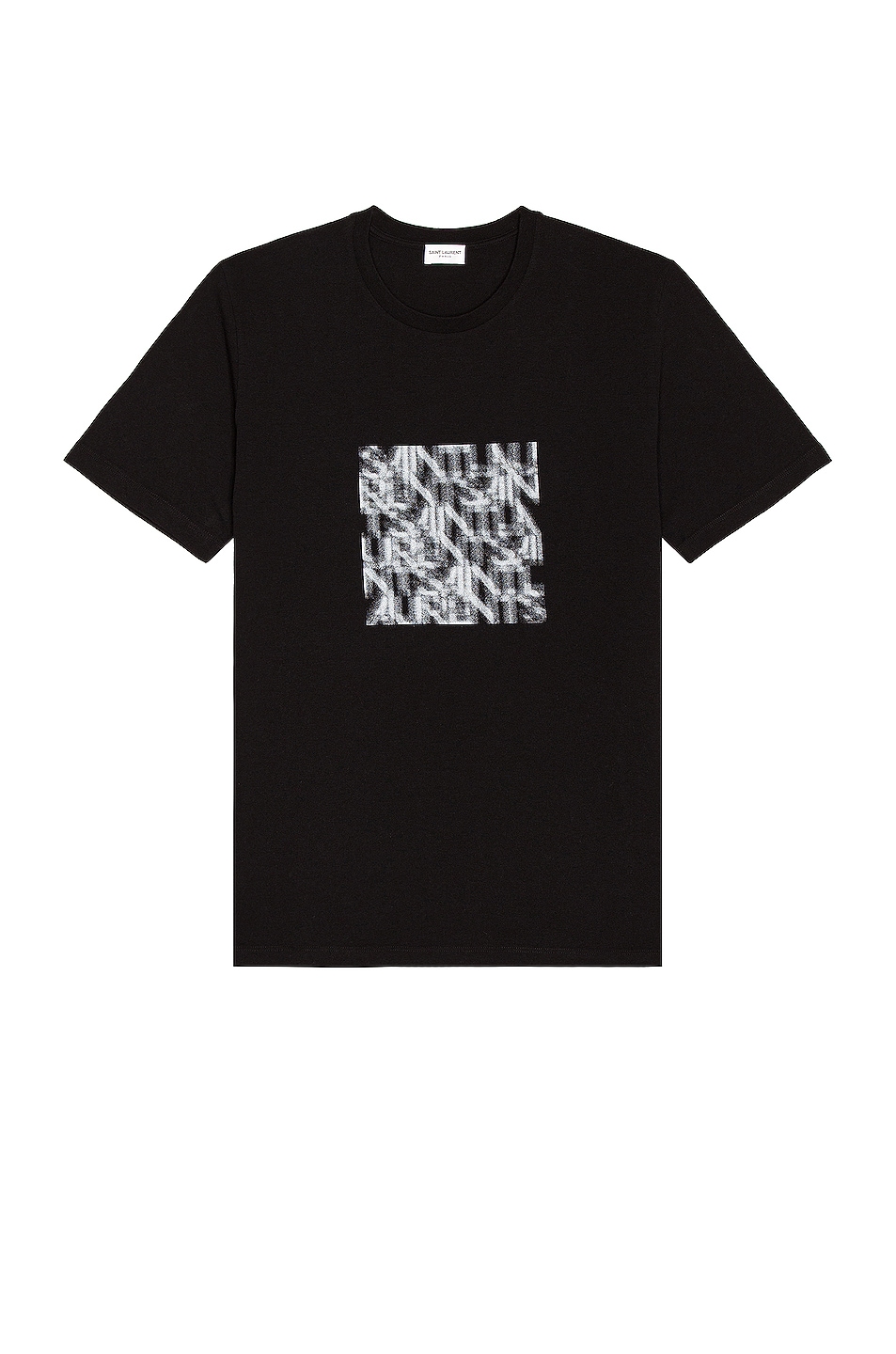 Image 1 of Saint Laurent Col Rond T-Shirt in Noir & Naturel